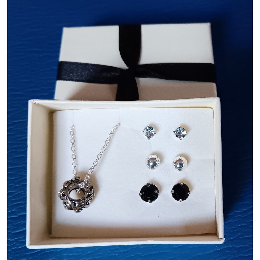 Necklace And 3 Pierced Earrings New Avon Jewelry Set with Gift Box